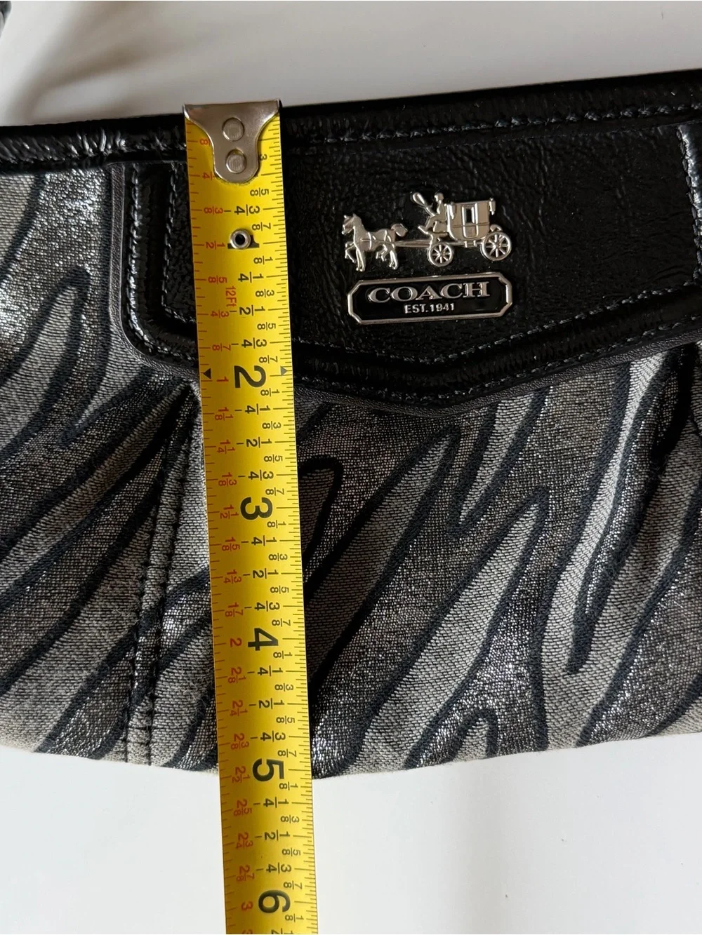 Coach Y2K Madison Zebra Print Convertible Shoulder Bag Wristlet Clutch